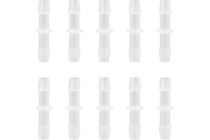 COBETTER 10pcs 1/8" PP Plastic Hose Barb Fitting, Pharmaceutical Polypropylene Barbed Splicer Mender Joint Adapter Union Fittings Connectors
