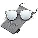 SOJOS Fashion Square Oversized Sunglasses for Women Mirrored Lens SJ2038 with Silver Rim/Silver Mirrored Lens