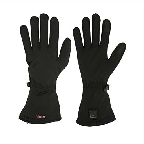 Vinkor Warm Heated Gloves Waterproof Design With Rechargeable Battery Comfortable Fit Electric Gloves For Winter Sports, Motorcycle, Work &amp; More Adjustable Temperature Control Switch (S/M)