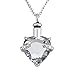 Lantern Low LuckyJewelry Heart Crystal Birthstone Urn Necklaces for Ashes Cremation Jewelry Memorial Keepsake Pendant