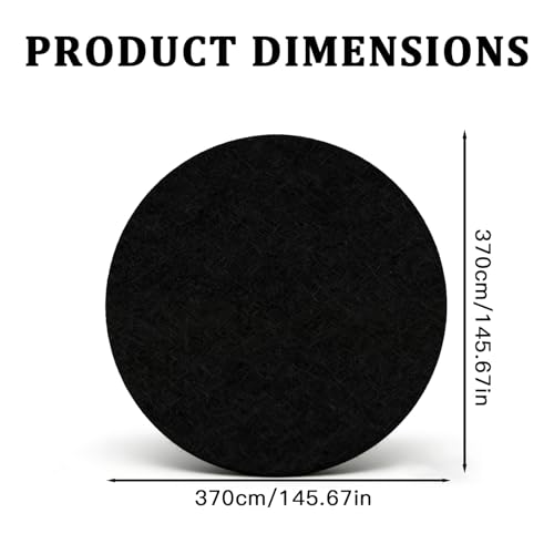 CAIEJSAEN Outdoor Pool Floor Mat, 370 cm Round Mat Under Pools, 200 g/m², Non-Woven Geotextile, Easy Installation, Simple Cut, Protection to Prevent Punctures Objects