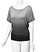 WT990 Womens Round Neck Short Sleeve Dip-Dye Dolman Top XXL Black
