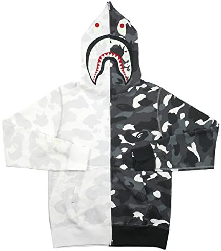city camo half shark full zip hoodie
