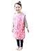 Plie Kids Painting Apron – Waterproof Art Smock for Toddlers & Preschoolers, Messy Play, Baking, Crafts, Cooking, Sensory Activities, Mealtime (Ages 1–10), Pink Animal (04-L)