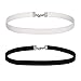 Choker Black & White Velvet Ribbon Gothic Collar 2 Set Necklace Girls Classic