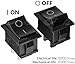 MiMoo 20pcs On/Off Rocker Switch, Mini Boat Switch 10A/125V, 6A/250V SPST Press Button Toggle Switch for Car Auto Boat Household Appliances, Black