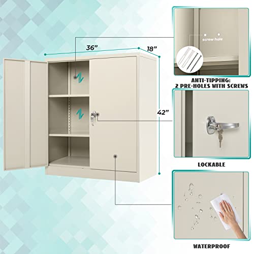 Greenvelly Metal Storage 42” Locking Storage Lockable