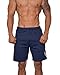 YoungLA Men's Yoga Running Shorts w/Zipper Pockets Navy Large