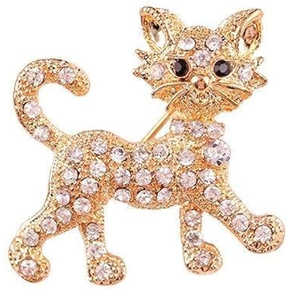 Tiffany And Co. Vieille Broche Visage De Chat En Or Jaune Avec Pierres De Quartz Rose En Vente