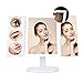 Liaboe Oversize LED Lighted 5 in 1 Makeup Mirror - 1X,3X,5X,10X Magnifying,44 LED Lamps, Powered by Both AA Batteries and USB Charger,Built-in Touch Sensor Switch,360° Rotation