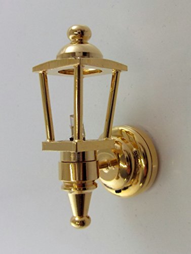 Wonham Dolls House Miniature 1:12 Lighting Led Battery Light Brass Outdoor Lantern Lamp