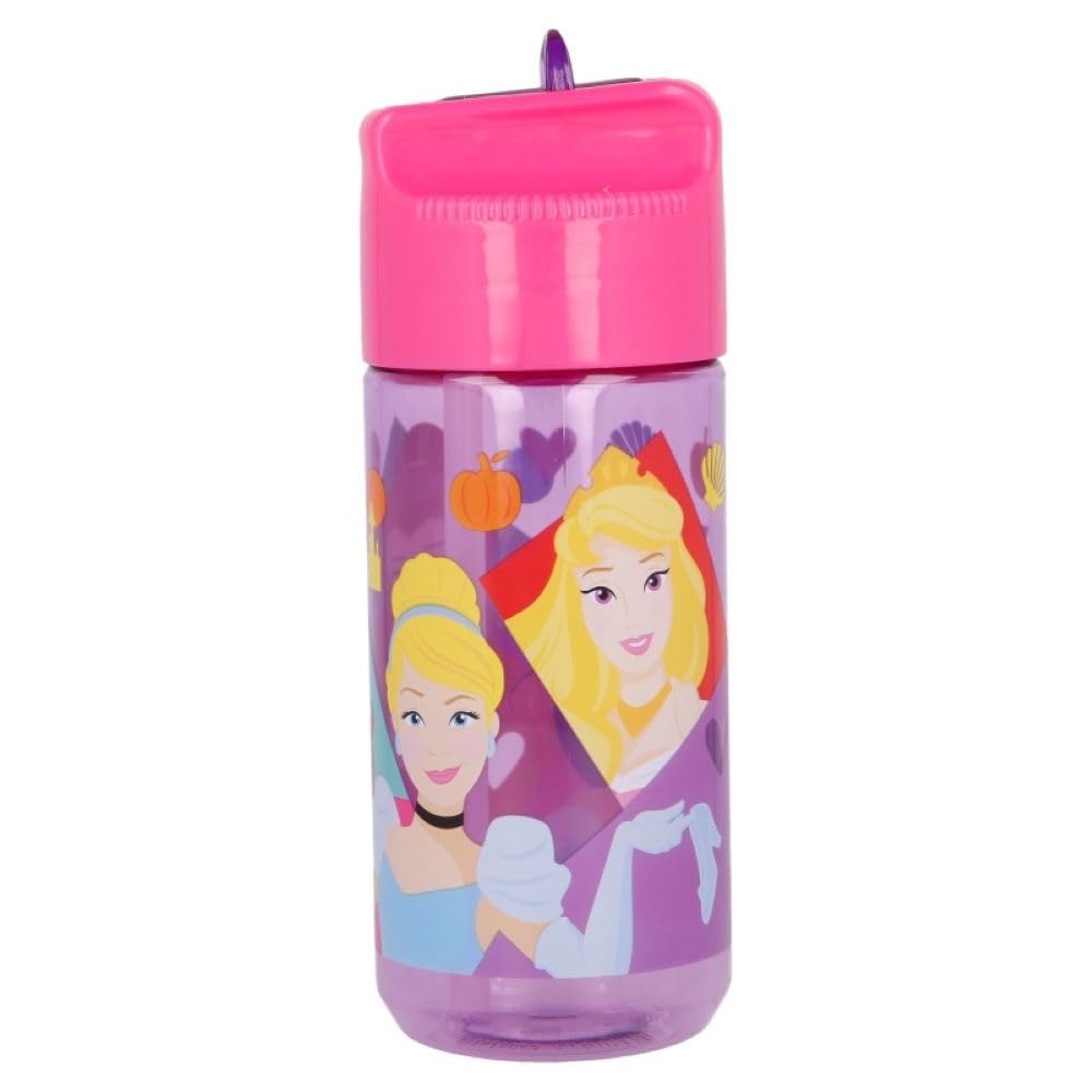 Princess Characters Childrens Tritan Reusable Drinking Bottle 430ml - Holiday, Back to School Lunch Kids BPA free Plastic (Princess)