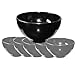 Calypso Basics by Reston Lloyd Melamine Bowl, Set of 6, Black