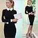 Janecrafts Elegant Pinup Polka Dot Bodycon Pencil Tank Business Work Belted Dress