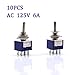 URBEST 10Pcs AC 125V 6A ON-OFF-ON 3 Position 6 Pin DPDT Mini Toggle Switch