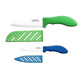 Hampton Forge Durac 2-Piece Dura-Ceramic Prep Knife Set with Blade Guard, Colorful Handles, HMC01C101PS