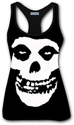qingqingdel Misfits Skull Logo 3D Custom Sleeveless T-Shirt Top Vest Women Tank