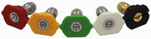 DIAOSnx 1/4 Inch 4.5 GPM Pressure Washer Spray Nozzle Tips Assorted Degrees 5 Pcs