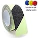 Anti Slip Traction Tape Glow in Dark 2 Inch x16.4 Ft Strong Grip Waterproof Friction Abrasive Adhesive for Stairs Tread Step Indoor and Outdoor Black Green Stripes