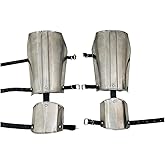 ACTIVE INDUSTRIES Mandalorian Leg Armor Guard 18 Gauge Steel Wearable Cosplay Costume | Shin Protection Medieval Warrior Armor for LARP Halloween Costume Adult Collectible Display Prop