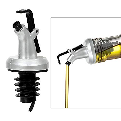 12 Pcs Pour Spouts, TBWHL Olive Oil Vinegar Dispenser Bottle Liquor Wine Pourers Flip Top Stopper Leak-proof with Lid for Kitchen and Bar