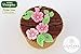 MEIBEL Mini Rose Flower Leaves Vein Silicone Mold Gum Paste Fondant Mold Cake Border Cupcake Silicone Lace Mat Mold Decoration Tool, 3.9