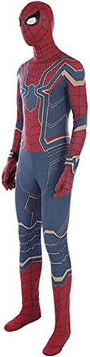 YIWANGO Official Infinity Wars Iron Spider, Spiderman Deluxe Child Costume Cosplay Kids Siamese Tights Masquerade Props,Medium