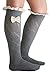 Modern Boho Bow Boot Socks Women's Lace Crochet Boot Socks Charcoal