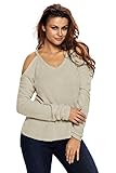 HOTAPEI Women's Thin Soft Knit Long Sleeve Pullover Sweater Apricot Small