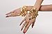 Yozone Gold Gypsy Jewelry Belly Dance Gold Triangle Bracelet Hand Jewelry Ladies Gold Bracelet Ladies Belly Dance Jewelry Coin Bracelet Bracelet with Ring（2 Pieces）
