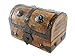 Pirate Treasure Chest Wood Keepsake Jewelry Box Treasure Box 5.5x3x3.25 By Well Pack Box (Small)