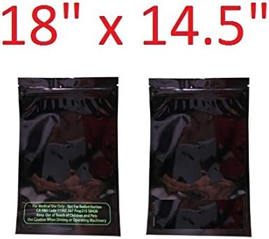 14.5" x 18" 1lb 1 Pound Tamper Proof Black Incense Bags with Zipper and Tear Notch lot of 10