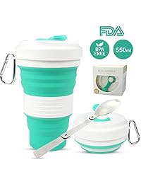 Taza de café portátil plegable, ligera y reutiliza