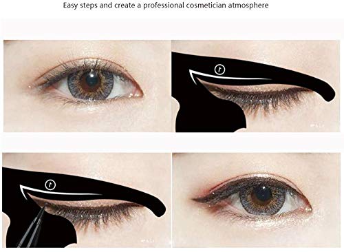 Jeeke Women Cat Line Pro Eye Makeup Tool Cat Line Stencils Multifunction Women Eye Card (Black, 2 Pcs) - Thumbnail 2
