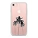uCOLOR Palm Tree Case Compatible with iPhone 6S/6/8/7 SE 2nd/SE 3 Released Transparent Clear Case Hybrid TPU Bumper + Hard Back Cover (4.7 inch) (Palm Tree)