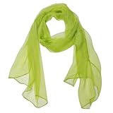 Wrapables Solid Color 100% Silk Long Scarf, Apple Green