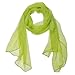 Wrapables Solid Color 100% Silk Long Scarf, Apple Green