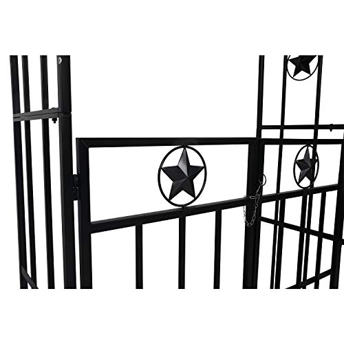 Peachtree Press Inc Metal Garden Arbor Trellis with Gate 7'5''H x3'7''W Arch Garden Arbour Pergola for Climbing Plant Outdoor Lawn Backyard