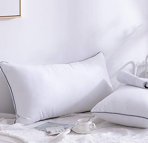 AYASW Cotton Pillows Bed Pillows Queen Set of 2 with Medium Softness and Breathable White Queen Size