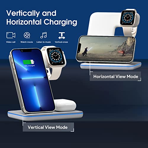 Wireless Charging Station, 3 in 1 Wireless Charger Compatible with
