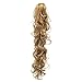 SWACC 24-Inch Messy Curls Synthetic Drawstring Curly Ponytail Hairpiece Jaw Clip Extensions (16/18-Dark Dark Honey Blonde Mixed)