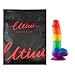 Utimi Silicone Dildo Liquid Realistic Big Dick G-spot Stimulator with Suction Cup,Rainbow Pattern