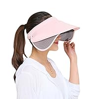 Eforstore NEW Chic Pure Color Wide Brim Sunhat Hat With Retractable Visor (Pink)