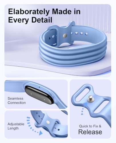 TiMOVO Replacement Bands Compatible with Google Fitbit Air 5 Pieces, Silicone Soft Breathable Sports Straps for Women Men, Size S/L