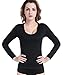 ValentinA Womens Body Shapers Long T-shirt Slimming Neoprene Vest Weight Loss Hot Sweat Shirt Black S=US Size XS