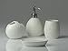 Comfify Designer 4-Piece Ceramic Bath Accessory Set | Includes Liquid Soap or Lotion Dispenser w/Premium Metal Pump, Toothbrush Holder, Tumbler, Soap Dish | Zen Garden | Alpine White
