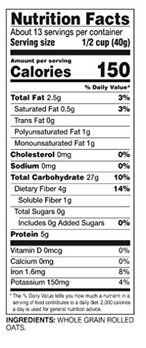 AMAZON GROCERY, OLD FASHIONED OATS, 18 OZ