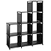 TomCare Cube Storage 9-Cube Closet Organizer Cube Organizer Storage Shelves Bookcase Bookshelf Clothes Cabinets Storage Cubes Bins Cubbies Shelving for Bedroom Living Room Office, Black