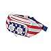 American Flag Fannypack with Speakers. Bluetooth Fanny Pack for Parties/Festivals/Raves/Beach/Boats. Rechargeable, Works with iPhone & Android.