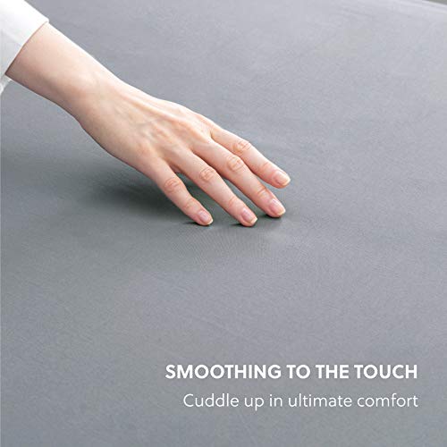 Bedsure Full Fitted Sheet Grey - Full Size Fitted Sheet Only for Mattress Up to 14 inches, Extra Soft Brushed Microfiber, Wrinkle & Fade Resistant(Full, Dark Grey)